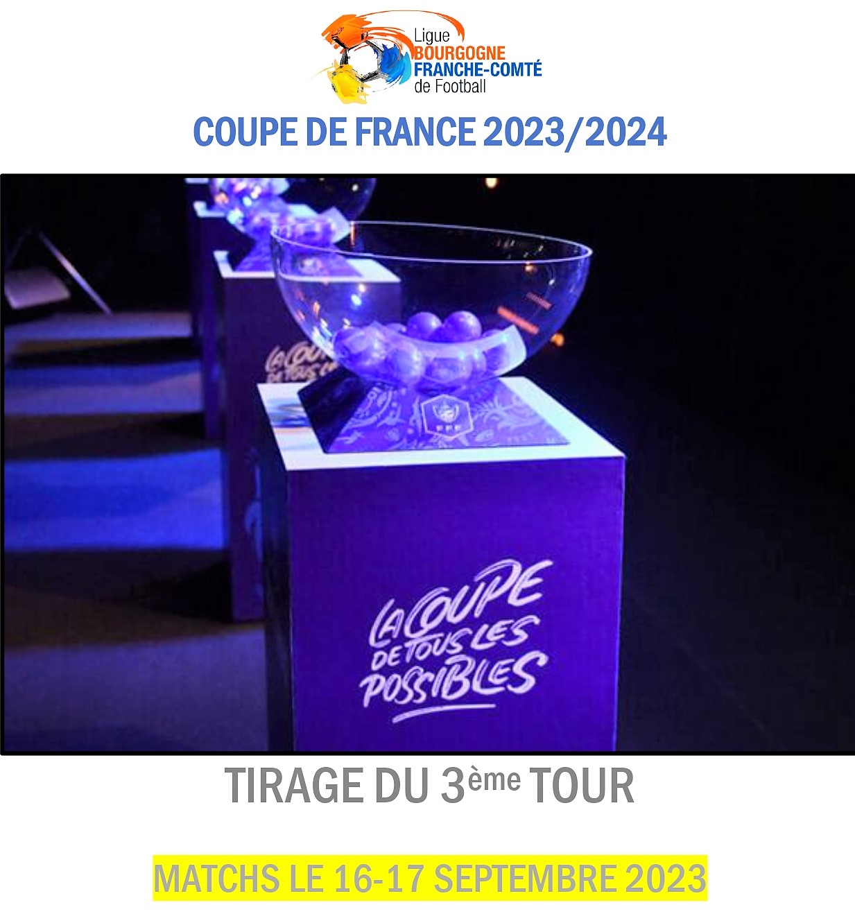 Montceau Sport  Foot (tirage) : Découvrez les affiches du 3ème tour de la  coupe de France