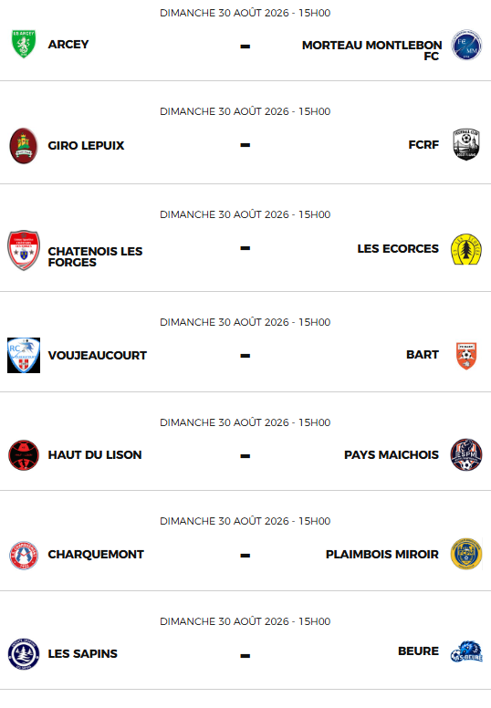Programme cdf 2ème tour